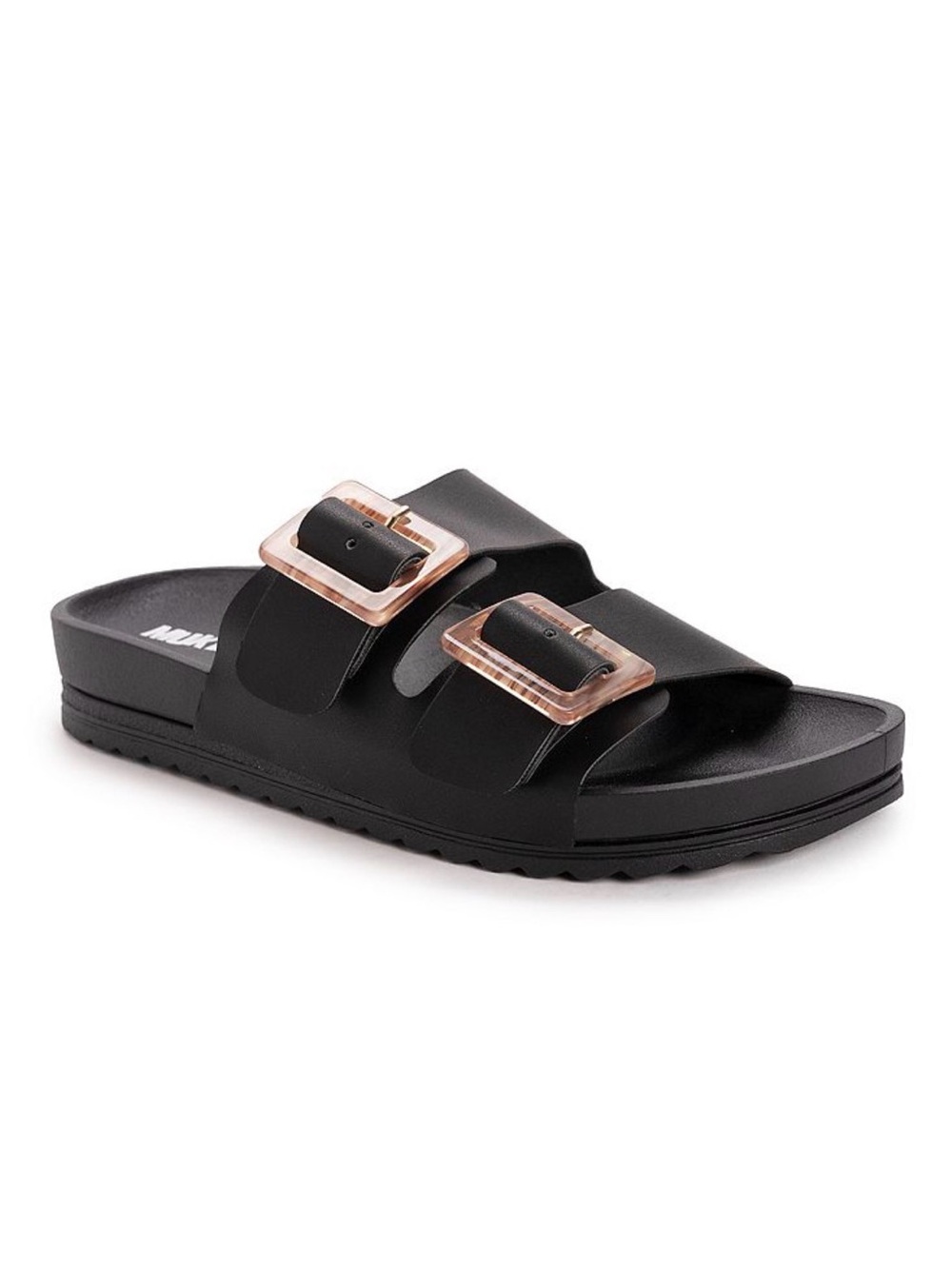 Muk Luks Grand Cayman Black Slide Sandals Size 7 Like New with Box